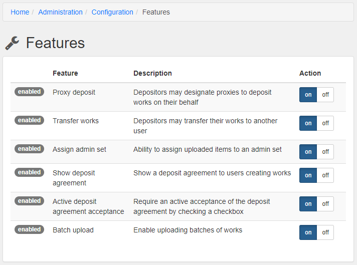 Features - Turn on Mediated Deposits